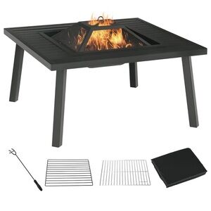 Black Outdoor Fire Pit Table